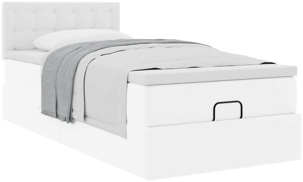 vidaXL Ottoman-Bett mit Matratze Weiß 100x200 cm Kunstleder 3311289 Bild 5