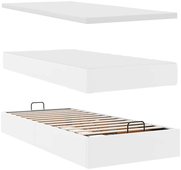 vidaXL Ottoman-Bett mit Matratze Weiß 100x200 cm Kunstleder 3311289 Bild 8