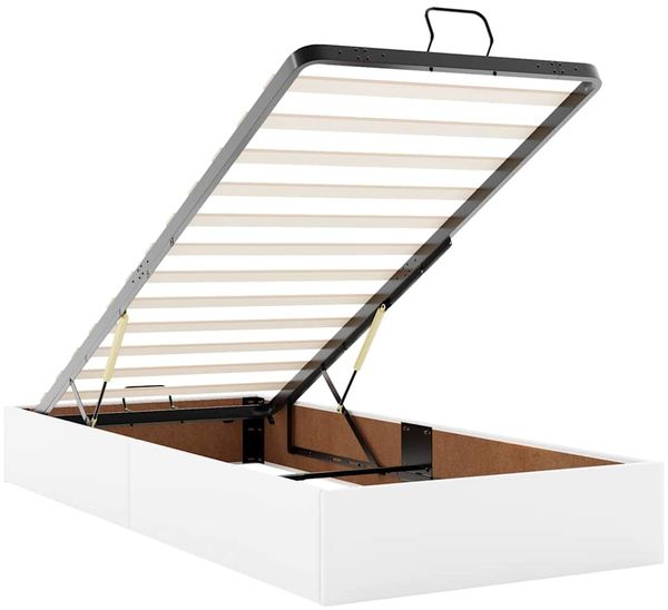 vidaXL Ottoman-Bett mit Matratze Weiß 100x200 cm Kunstleder 3311289 Bild 12