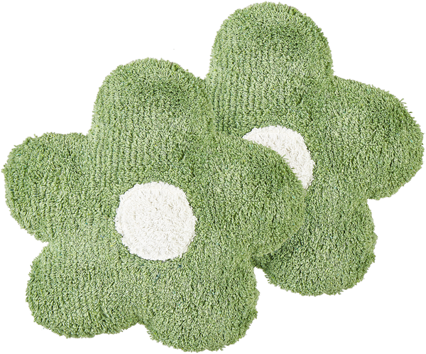Kissen 2er Set Für Kinder Blumenmuster SORREL Baumwolle 30 x 30 cm Grün