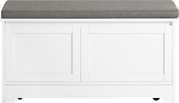 SoBuy FSR136-W Schuhbank, MDF, Lackiert, Weiß, 90 x 44 x 36 cm