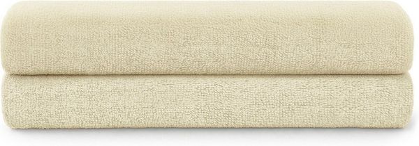 Blumtal Premium Frottier Handtücher Set mit Aufhängschlaufen - Baumwolle Oeko-TEX Zertifiziert, weich, saugstark - 2X Badetuch (70x140 cm), Sand (Beige)