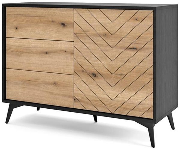 Bettso 'DIAMOND' Kommode mit Schubladen, Holzwerkstoff Braun, 77x39x104 cm