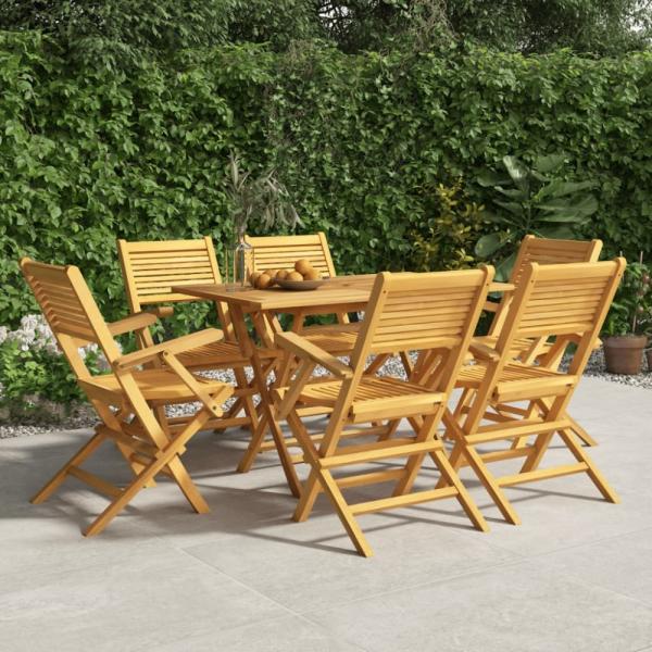 vidaXL 7-tlg. Garten-Essgruppe Massivholz Teak 3155014