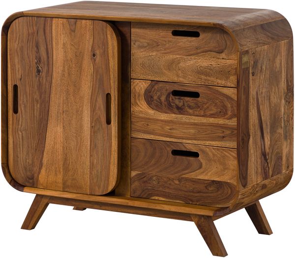 Sideboard Sheesham 90x40x75 hellbraun lackiert MAILAND #100