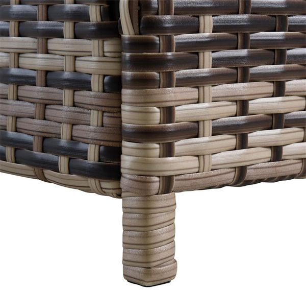 Polyrattan Auflagenbox Kissenbox Gartenbox 114 cm Aufbewahrungsbox Beige-Braun Bild 5