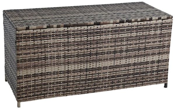 Polyrattan Auflagenbox Kissenbox Gartenbox 114 cm Aufbewahrungsbox Beige-Braun