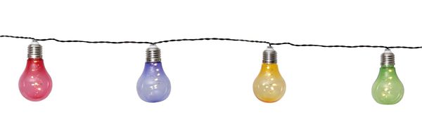 LED-Solarkette "Glow", 10x 5 LED, bunt, Kunststoff