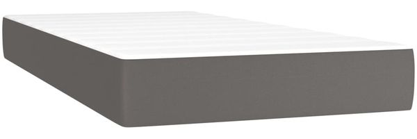 vidaXL Polsterbett mit Matratze & LED Grau 80x200 cm Kunstleder [3135913] Bild 6