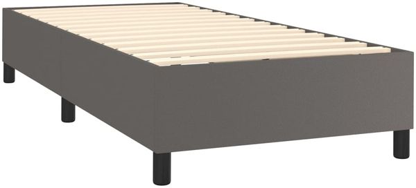 vidaXL Polsterbett mit Matratze & LED Grau 80x200 cm Kunstleder [3135913] Bild 5