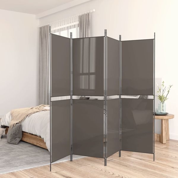 vidaXL 4-tlg. Paravent Anthrazit 200x200 cm Stoff 350232