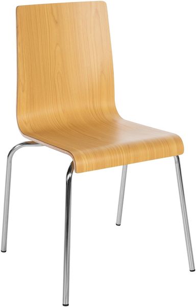 CLP Stapelstuhl Gahanna Formholz mit HPL-Laminat Stahlgestell belastbar bis 150 kg,natura