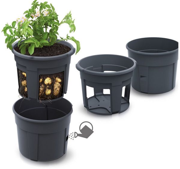 KAGM Pflanzkübel Blumentopf für Kartoffeln Kartoffelanbau 2er SET Ø 29,5 cm