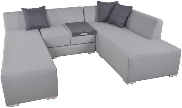 Gartenloungeset BERT 3tlg. - Alu/Polyester, inkl. Auflagen, Grau | Gartenmöbel Set Garten Loungegruppe Lounge-Set Pool Loungegarnitur