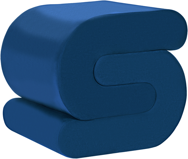 Pouf ARCADIA Samtstoff Marineblau