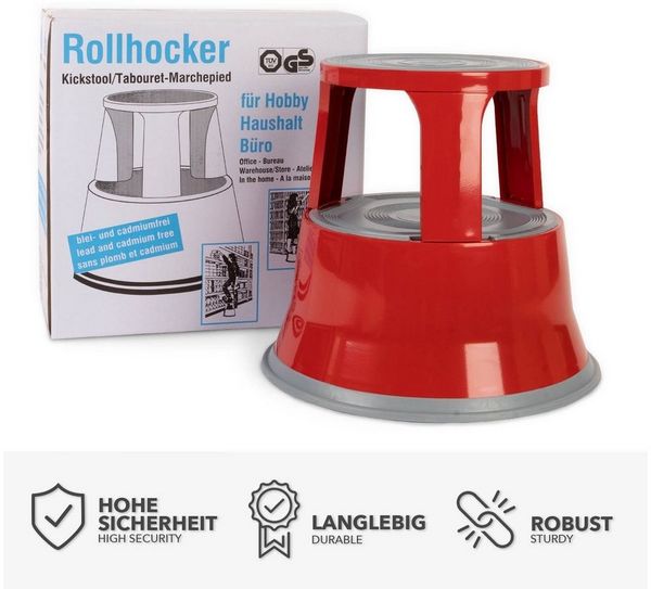 Karat Tritthocker Elefantenfuß, 4 Farben Rollhocker, Hocker, Sitzfläche ohne Lehne, Stahl