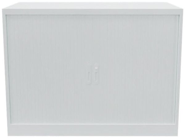 Q-Connect Rollladenschrank 2 Ordnerhöhen Stahl weiß.