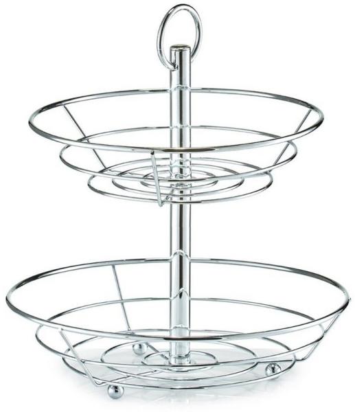 Zeller 27302 Obst-Etagere, 2-lagig, Metall verchromt