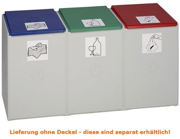 VAR GmbH Kunststoffcontainer 3-fach 60 L Mülltrennsystem