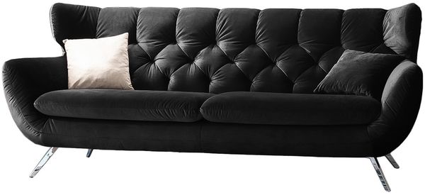 KAWOLA Sofa CHARME 2-Sitzer Velvet schwarz 94 x 95 x 175 cm Bild 3