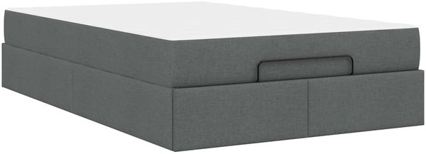 vidaXL Bettgestell mit Matratze 2 pcs Dunkelgrau Stoff 3399481 Bild 8