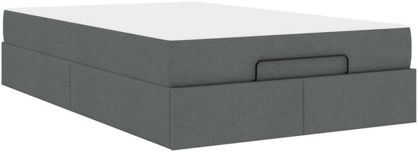vidaXL Bettgestell mit Matratze 2 pcs Dunkelgrau Stoff 3399481 Bild 2
