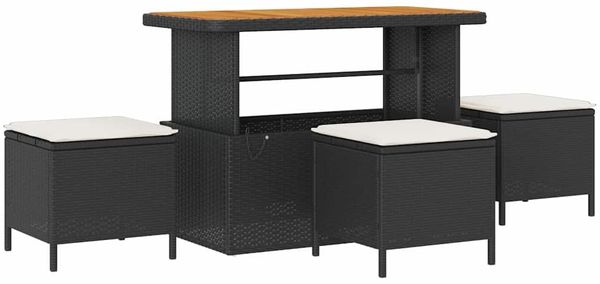 vidaXL Gartensofa-set mit Kissen 14 pcs Schwarz Poly Rattan 3364930 Bild 4