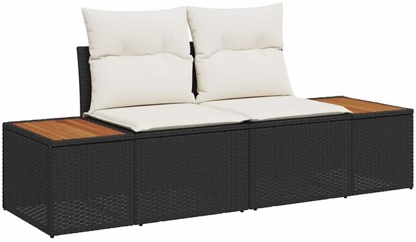 vidaXL Gartensofa-set mit Kissen 14 pcs Schwarz Poly Rattan 3364930 Bild 6