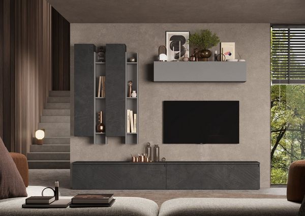 INOSIGN Wohnwand INFINITY, 7tlg. Breite 276 cm, Höhe variabel, Schrankwand, Anbauwand, (7-St), (2x Lowboard, 3x Hängeschrank, 2x Wandregal)