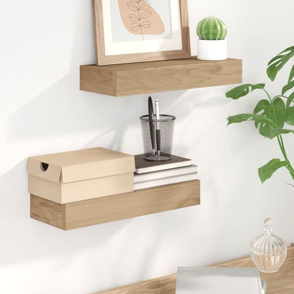 vidaXL Wandregale 2 Stk. 40x15x4 cm Massivholz Teak 340754