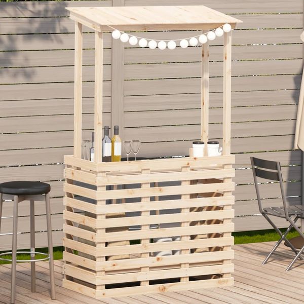 vidaXL Gartenbar mit Dach 112,5x57x195,5 cm Massivholz Kiefer 832534