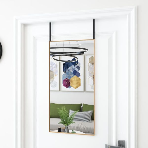 vidaXL Türspiegel Golden 40x80 cm Glas und Aluminium 327416