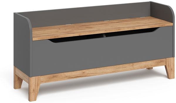 Spielzeugtruhe Malia Grau/Artisan 107.2 x 50 cm mit Sitzfläche Vitalispa