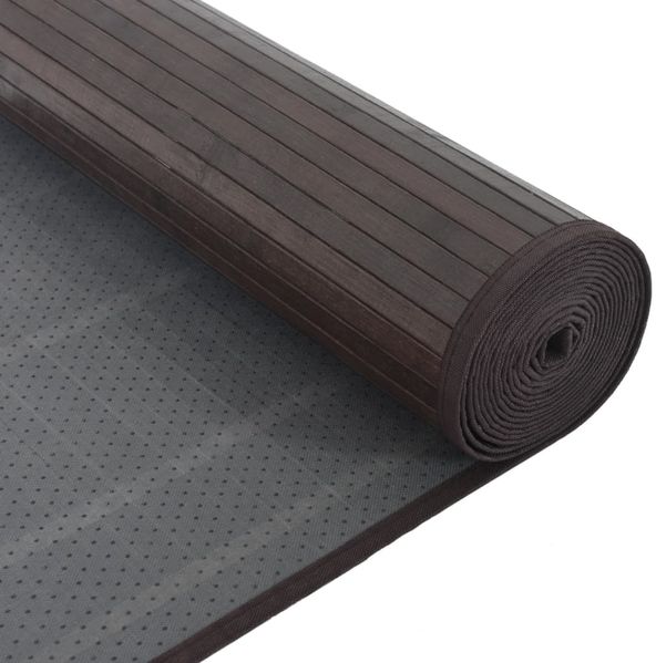 vidaXL Teppich Rechteckig Dunkelbraun 80x500 cm Bambus 376929 Bild 5