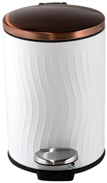 HTI-Living Kosmetikeimer Kosmetikeimer Jannik 3 Liter Weiß Kupfer, Mülleimer Treteimer Edelstahl