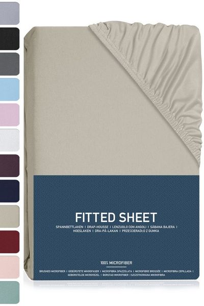 BRB HOME Spannbettlaken Spannbettlaken Gebürstete Mikrofaser, Polyester, Gummizug: Rundum, (1 Stück), Polyester für Boxspringbett und Topper bis 30 cm