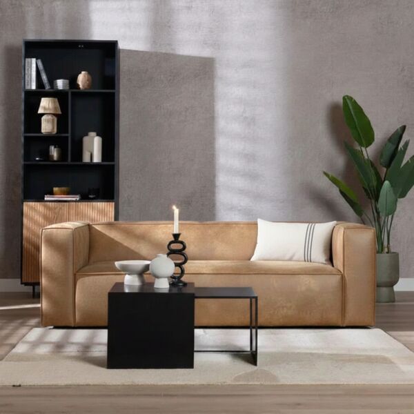 Bronx71 Ledersofa Memphis 3-Sitzer beige