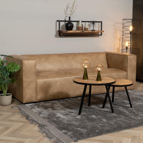 Bronx71 Ledersofa Memphis 3-Sitzer beige