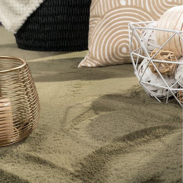 Carpetia Fellteppich Kunstfell Hasenfell-Optik, rund, Höhe: 10 mm, seidig weich & flauschig mit dichter Kurzflorstruktur
