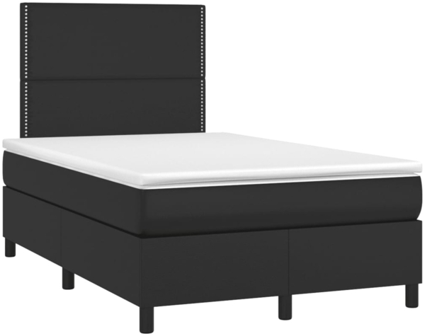vidaXL Boxspringbett mit Matratze Schwarz 120x190 cm Kunstleder 3269971