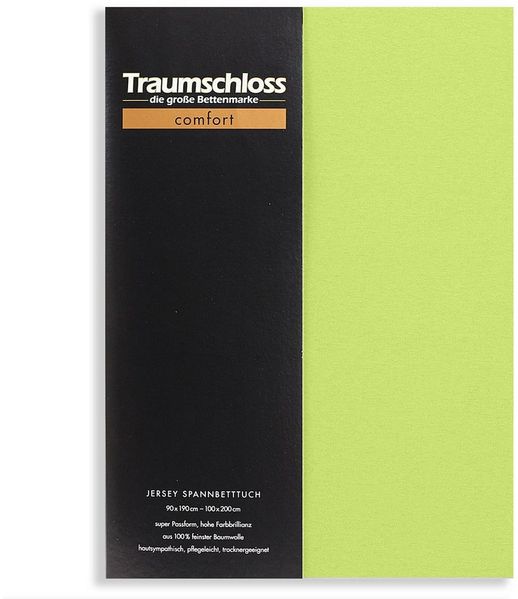 Traumschloss Spannbettlaken Comfort, Jersey, Moos, 90-100x200, 100% Baumwolle