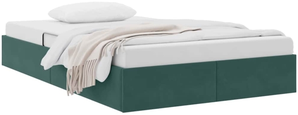 vidaXL Aufbewahrungsbett mit Matratze Dunkelgrün 120 x 200 cm Samt 3370091