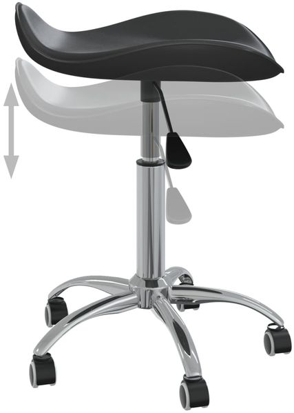 vidaXL Friseur Rollhocker Schwarz Kunstleder [323684] Bild 5