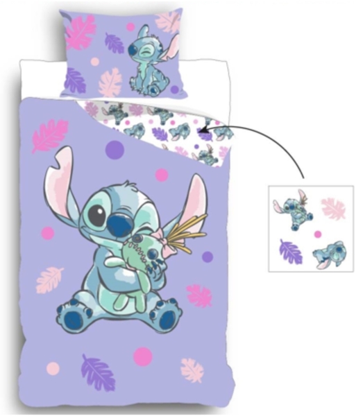 Disney Lilo & Stitch Bettwäsche Set 100 % Baumwolle Bettbezug 140x200 cm + Kissen 60x70 cm