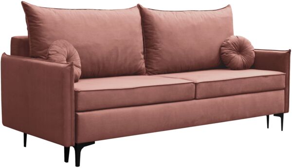 Mirjan24 'Cesechi' Schlafsofa mit Bettkasten, Kissen mit Reißverschluss, 101 x 216 x 96 cm, Rosa