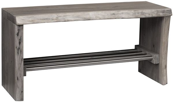Garderobenbank Akazie 81x30x40 grau lackiert PURE ACACIA #916