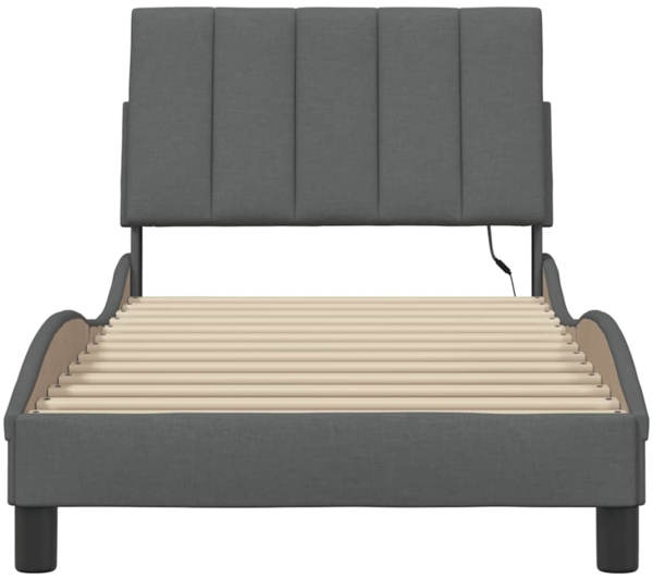 vidaXL Bettgestell ohne Matratze "Hanko" Dunkelgrau 90x190 cm Stoff 3310427 Bild 5