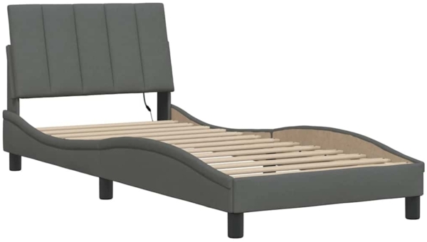 vidaXL Bettgestell ohne Matratze "Hanko" Dunkelgrau 90x190 cm Stoff 3310427 Bild 2