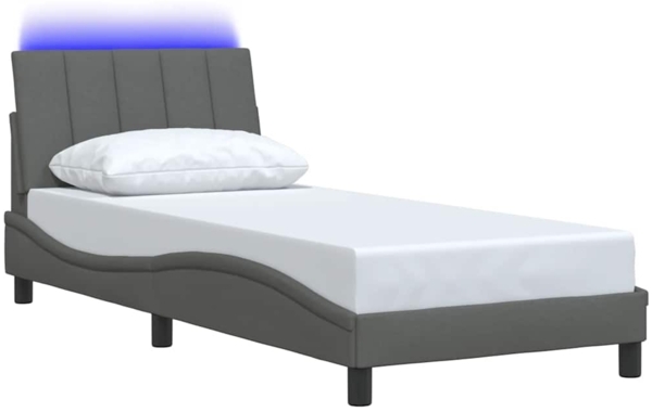 vidaXL Bettgestell ohne Matratze "Hanko" Dunkelgrau 90x190 cm Stoff 3310427 Bild 4