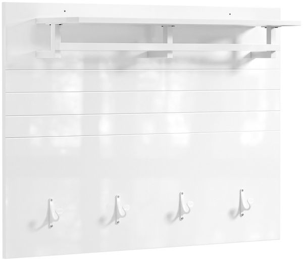 SoBuy FHK36-W Wandgarderobe, MDF, Lackiert, Weiß, 100 x 70 x 20 cm
